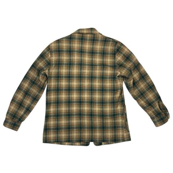 Pendleton Vintage Flannel Jacket Shirt Sz L 1960's Plaid Wool Sport Coat Shacket - Picture 6 of 16